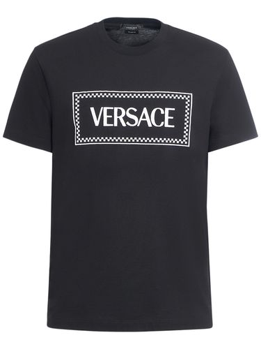 T-shirt En Coton À Logo - VERSACE - Modalova