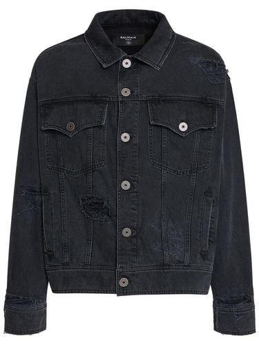 Veste Regular En Denim De Coton - BALMAIN - Modalova