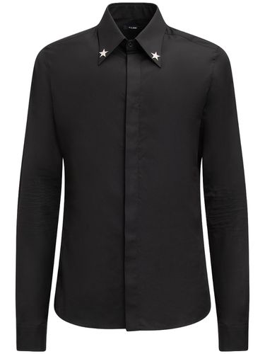 Chemise En Coton Avec Étoiles Brodées - BALMAIN - Modalova