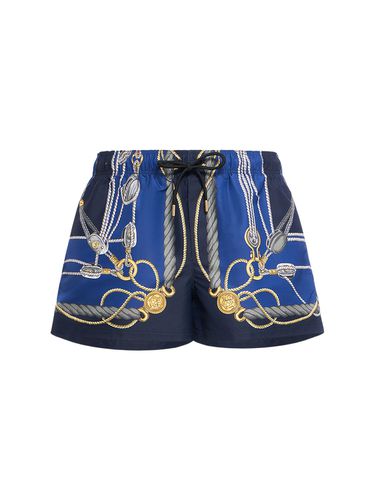 Short De Bain En Nylon Imprimé Golfo Nautical - VERSACE - Modalova