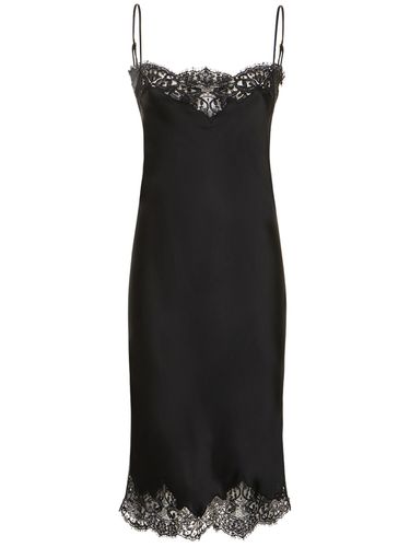 Robe Nuisette Mi-longue En Dentelle Et Satin - STELLA MCCARTNEY - Modalova