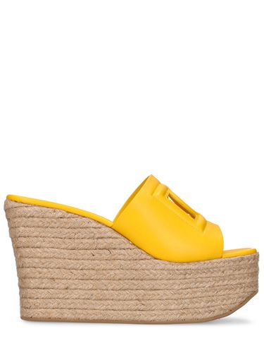 Espadrilles Compensées En Cuir 105 Mm - DOLCE & GABBANA - Modalova