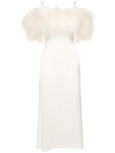 Robe Midi En Satin Et Plumes - DAVID KOMA - Modalova