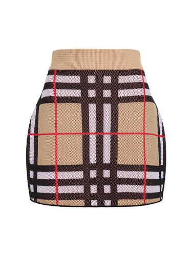 Jupe Courte En Jacquard À Carreaux Haizel - BURBERRY - Modalova