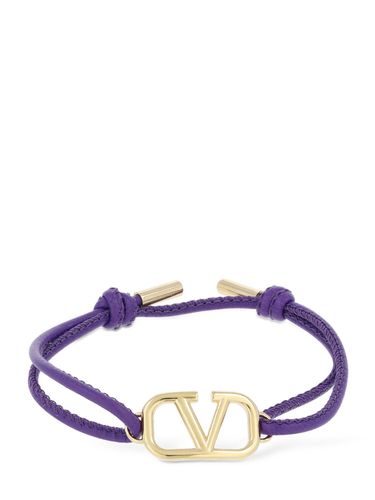 Bracelet À Coulisse En Cuir V Logo - VALENTINO GARAVANI - Modalova