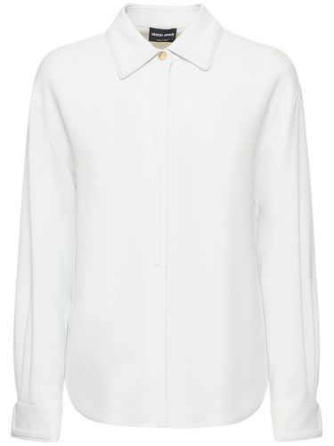 Chemise En Cady De Viscose À Col Pointu - GIORGIO ARMANI - Modalova