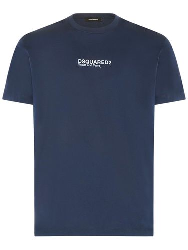 T-shirt En Jersey De Coton Imprimé Logo - DSQUARED2 - Modalova