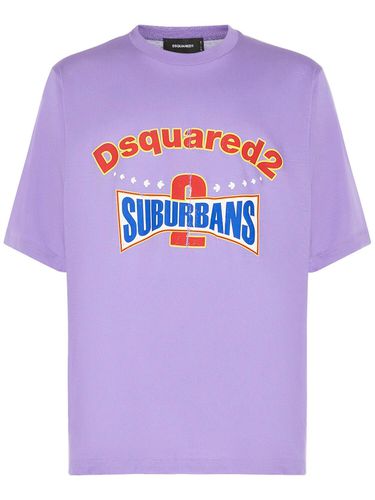 T-shirt En Coton Imprimé Logo - DSQUARED2 - Modalova