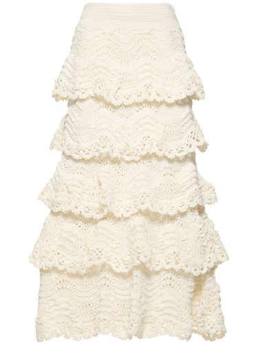 Jupe Midi Festonnée En Crochet De Coton - OSCAR DE LA RENTA - Modalova