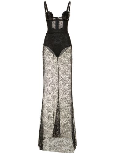 Robe Corset Longue En Dentelle À Sequins - NENSI DOJAKA - Modalova