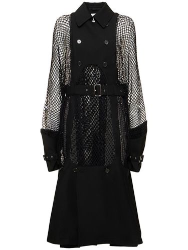 Manteau Mi-long En Laine Et Mohair Avec Ceinture - NOIR KEI NINOMIYA - Modalova