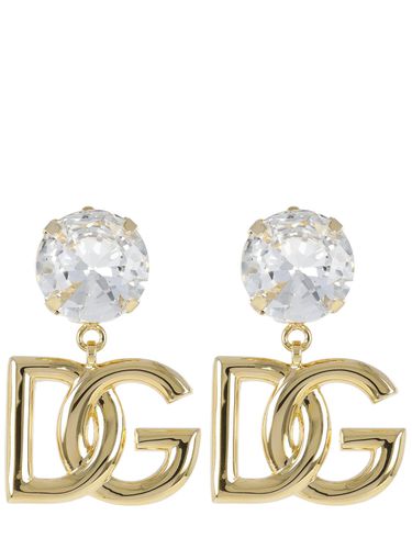 Boucles D'oreilles À Clip En Cristaux Logo Dg - DOLCE & GABBANA - Modalova