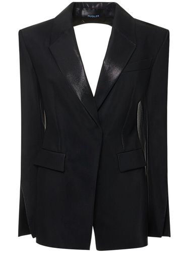 Veste Ajustée En Sergé Brillant À Dos Nu - MUGLER - Modalova