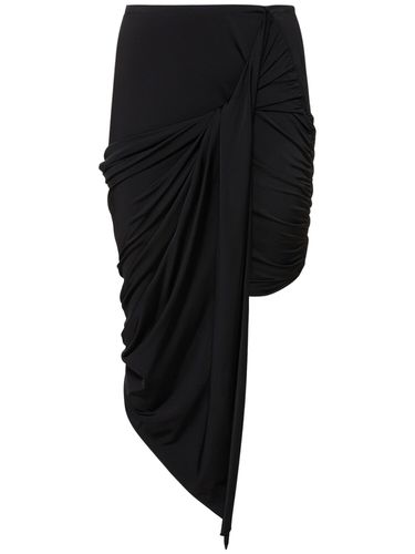 Jupe Midi En Jersey De Satin De Viscose Drapée - MUGLER - Modalova