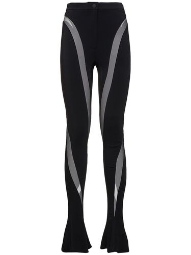 Legging En Crêpe De Viscose Et Tulle - MUGLER - Modalova