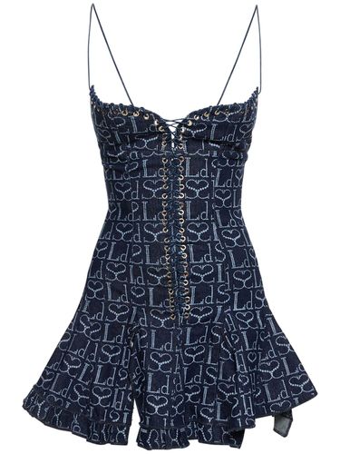 Robe Corset Courte En Denim À Logo - LUDOVIC DE SAINT SERNIN - Modalova