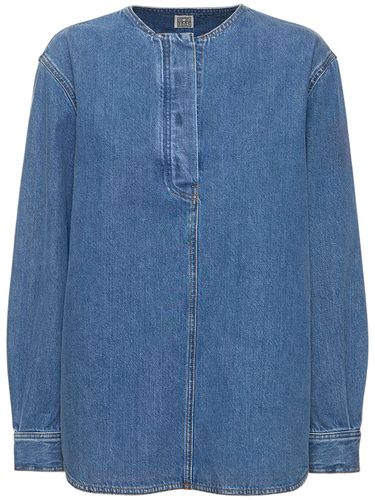 Chemise En Denim De Coton Sans Col - TOTEME - Modalova