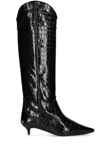 Bottes En Cuir Embossé Crocodile Rae 40 Mm - ANINE BING - Modalova