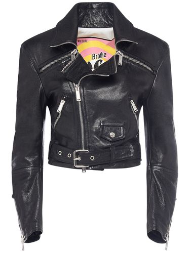 Veste De Motard En Cuir Avec Ceinture - DSQUARED2 - Modalova