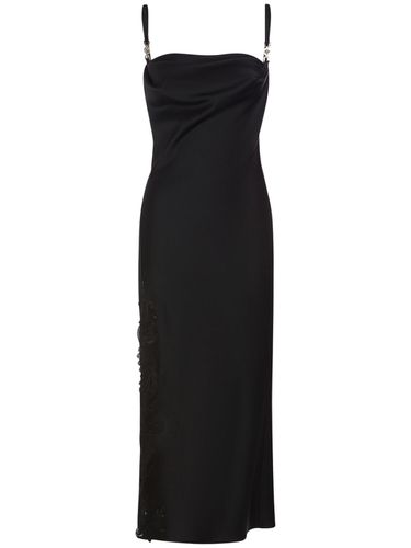 Robe Midi En Satin Et Dentelle - VERSACE - Modalova