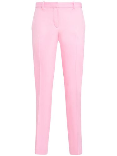 Pantalon Droit En Laine Stretch - VERSACE - Modalova