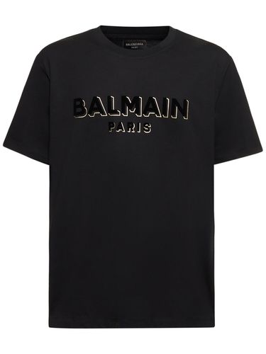 T-shirt À Logo Floqué - BALMAIN - Modalova