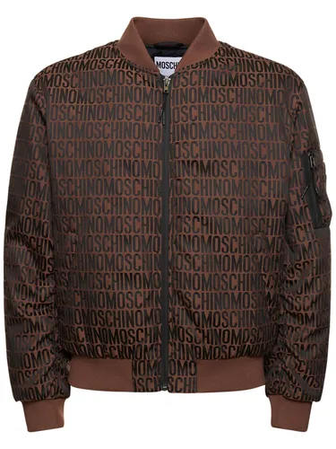 Veste Bomber En Coton Mélangé À Logo - MOSCHINO - Modalova