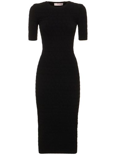 Robe Midi En Maille Stretch À Logo - VALENTINO - Modalova