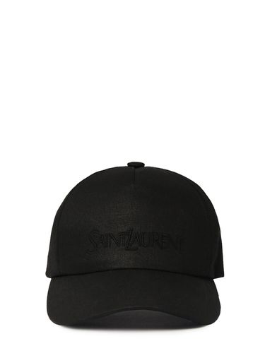 Casquette En Coton Saint Laurent - SAINT LAURENT - Modalova