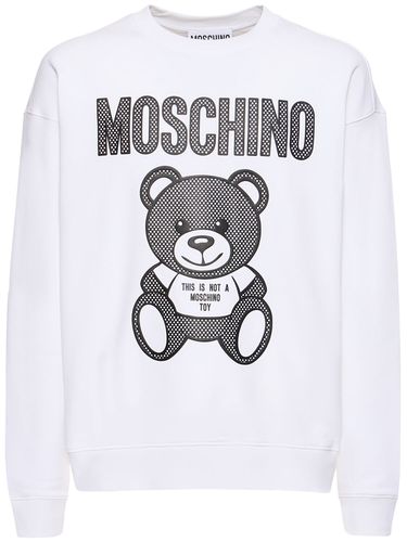 Sweat En Coton Biologique Imprimé Ourson - MOSCHINO - Modalova