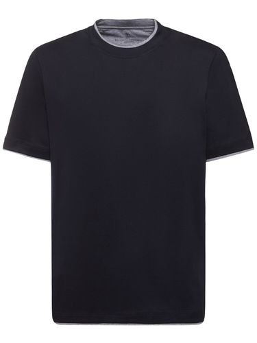 T-shirt En Jersey De Coton - BRUNELLO CUCINELLI - Modalova