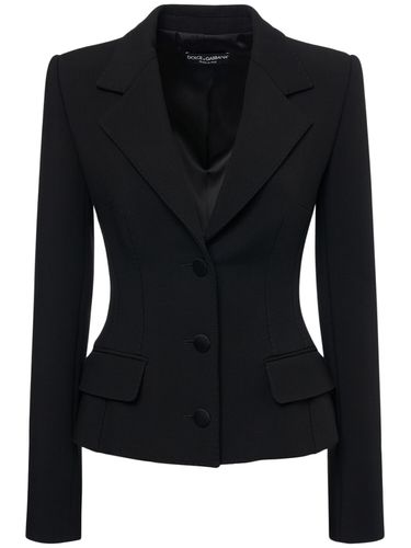 Blazer En Laine Mélangée Stretch Boutonnage Simple - DOLCE & GABBANA - Modalova