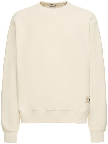 Sweat-shirt En Coton À Logo Col Rond - BURBERRY - Modalova