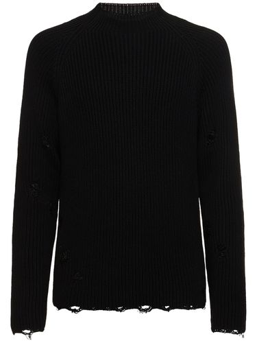 Pull-over En Maille De Coton Usé - MM6 MAISON MARGIELA - Modalova