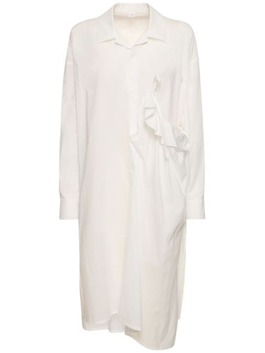 Robe Midi Asymétrique En Coton Froncé - YOHJI YAMAMOTO - Modalova