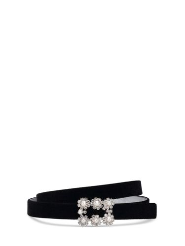 Ceinture En Velours Avec Boucle Fleurs 1,5 Cm - ROGER VIVIER - Modalova