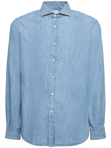 Chemise En Denim De Coton Ultra-léger - BRUNELLO CUCINELLI - Modalova