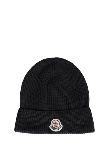 Bonnet En Coton Détail Logo - MONCLER - Modalova