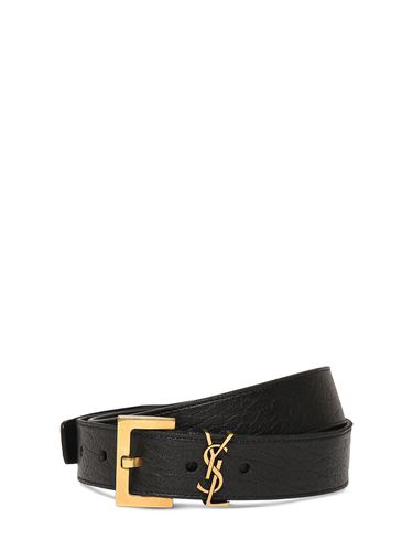 Ceinture En Cuir Avec Boucle Cassandre 30 Mm - SAINT LAURENT - Modalova