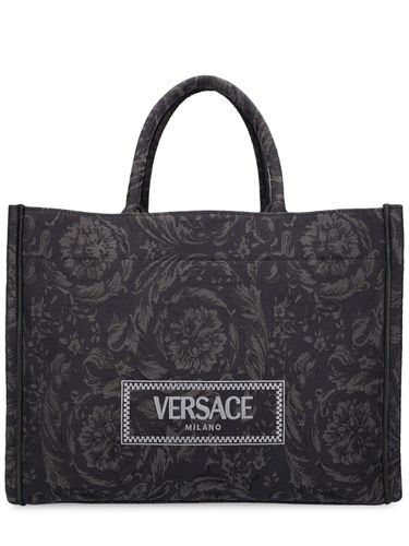 Grand Sac Cabas En Jacquard Technique - VERSACE - Modalova