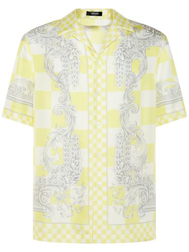 Chemise Manches Courtes En Soie Imprimé Medusa - VERSACE - Modalova