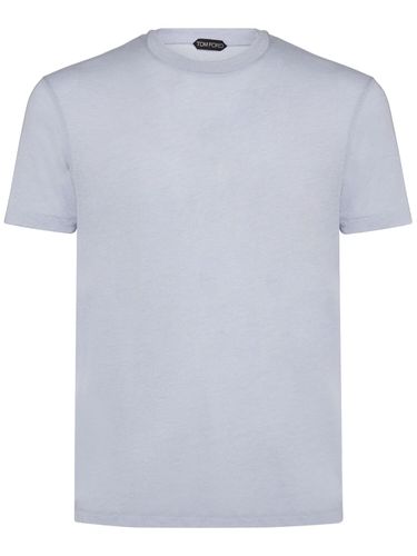 T-shirt En Coton Mélangé À Col Ras-du-cou - TOM FORD - Modalova