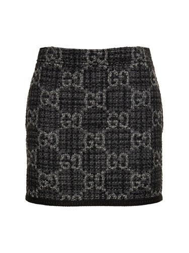 Jupe En Tweed De Laine Mélangée Gg - GUCCI - Modalova