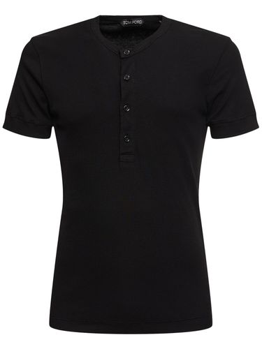 T-shirt Côtelé En Coton Et Lyocell Henley - TOM FORD - Modalova