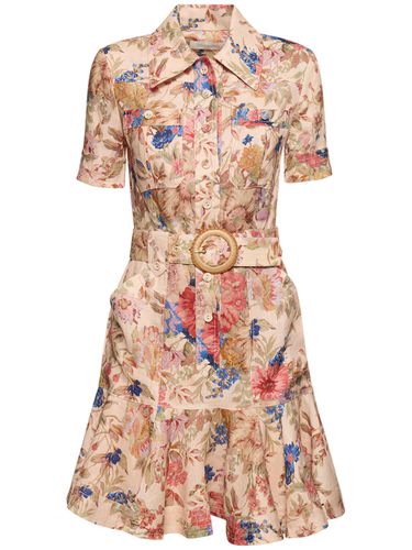 Robe Courte En Lin Avec Ceinture August - ZIMMERMANN - Modalova