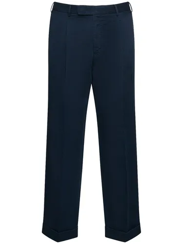 Pantalon En Gabardine De Coton Et Lin Quindici - PT TORINO - Modalova