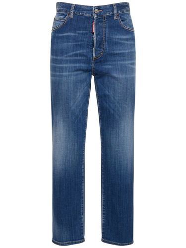 Jean Droit En Denim Taille Haute Boston - DSQUARED2 - Modalova