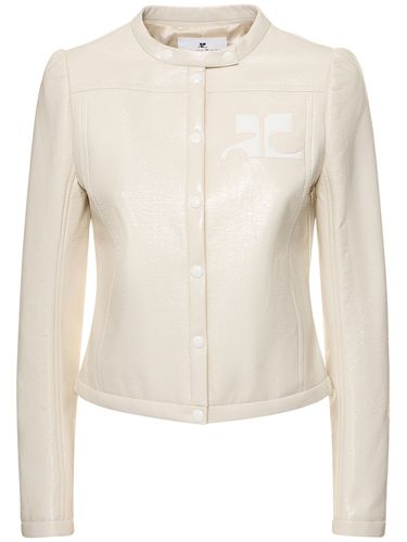 Veste Biker En Vinyle Enduit Iconic - COURREGES - Modalova