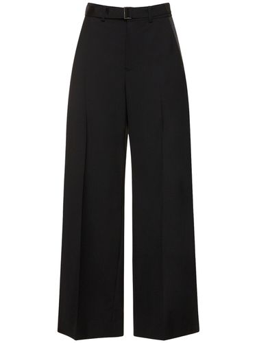 Pantalon Ample En Gabardine & Ceinture - SACAI - Modalova