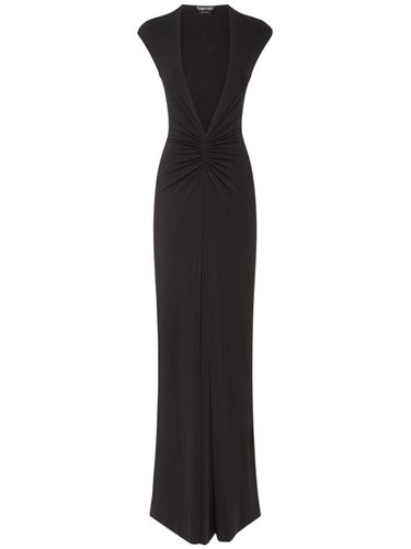 Robe Longue En Jersey Stretch Drapé - TOM FORD - Modalova